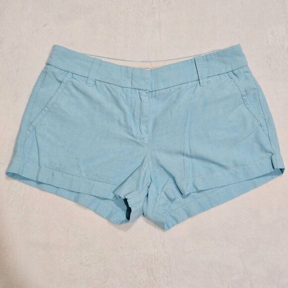 J.Crew ✦ Light Blue Cotton Shorts ✦ Mid-Rise Classic Fit Summer Staple Sz 4 EUC - Picture 2 of 9